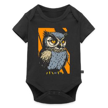 Owls Artsy Animal Wildlife Forest Animal - Baby Premium short-sleeve bodysuit - black - Front
