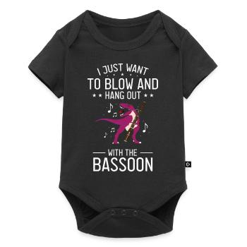 Bassoonist design for woodwind orchestra - Baby Premium short-sleeve bodysuit - black - Front