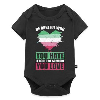 Pass auf wen du hasst LGBT Geschenk Abrosexuell - Baby Premium Kurzarmbody - Schwarz - Vorne