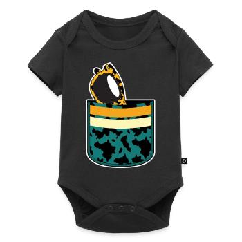Cadeau Vache Poitrine Poche Lunettes de Soleil Motif Vache - Body à manches courtes Premium Bébé - noir - Devant