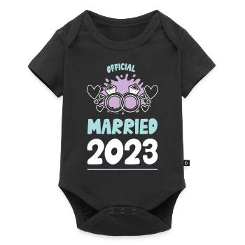 Wedding Married 2023 Saying - Baby Premium short-sleeve bodysuit - black - Front