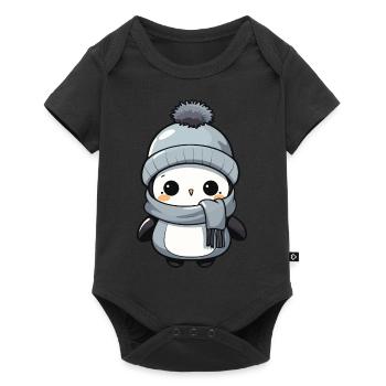 Penguin Winter Animal Cute Comic - Baby Premium short-sleeve bodysuit - black - Front
