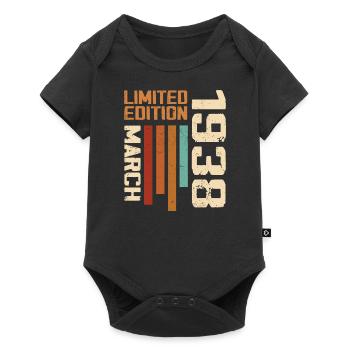 March 1938 Birthday 1938 Retro 1938 March - Baby Premium short-sleeve bodysuit - black - Front