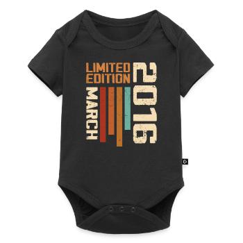 Mars 2016 Anniversaire 2016 Retro 2016 Mars - Body à manches courtes Premium Bébé - noir - Devant