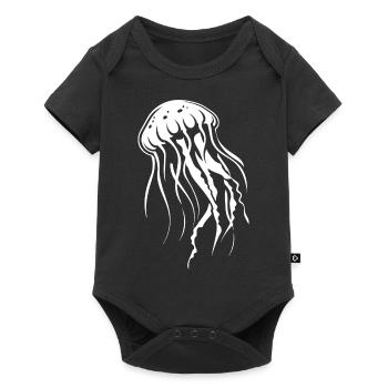 Jellyfish with tentacles, sea creatures - Baby Premium short-sleeve bodysuit - black - Front