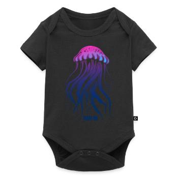 Float on, jellyfish with tentacles, sea creatures - Baby Premium short-sleeve bodysuit - black - Front
