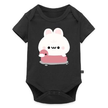 Lapin nageant - Body à manches courtes Premium Bébé - noir - Devant