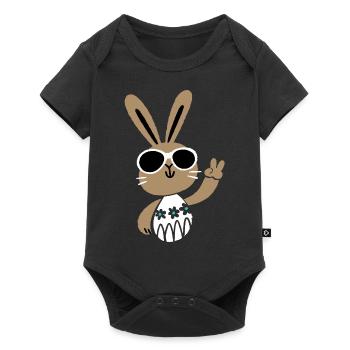 Happy Easter - Easter Bunny - Easter Egg - Gift - Baby Premium short-sleeve bodysuit - black - Front