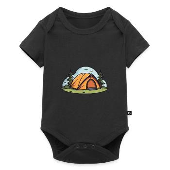 Tente de camping extérieure - Body à manches courtes Premium Bébé - noir - Devant