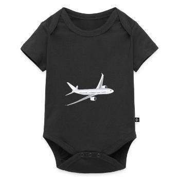 Flugzeug - Baby Premium Kurzarmbody - Schwarz - Vorne