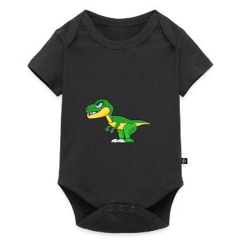 Dinosaurier - Baby Premium Kurzarmbody - Schwarz - Vorne