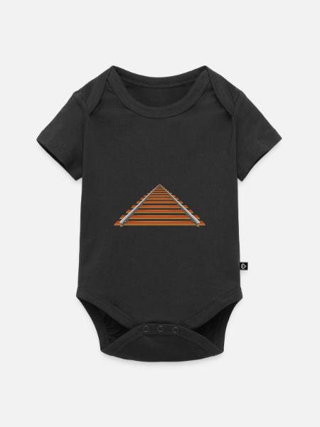 Gleise - Baby Premium Kurzarmbody - Schwarz