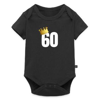 60 birthday gift number number crown king - Baby Premium short-sleeve bodysuit - black - Front