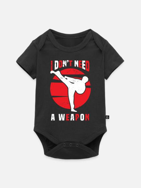 Kampfsport Selbstverteidigung Kampfkunst - Baby Premium Kurzarmbody - Schwarz
