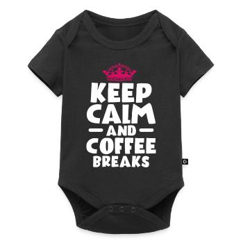 Kaffee - Baby Premium Kurzarmbody - Schwarz - Vorne