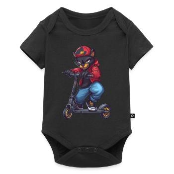 Panther Scooter - Baby Premium short-sleeve bodysuit - black - Front
