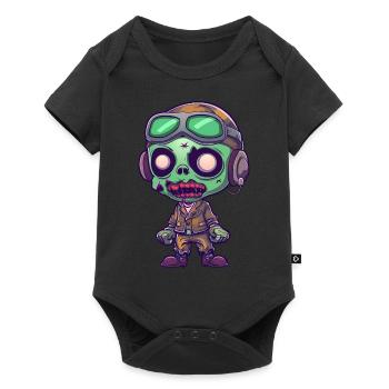 Halloween pilote - Body à manches courtes Premium Bébé - noir - Devant
