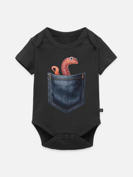 Wurm - Baby Premium Kurzarmbody - Schwarz