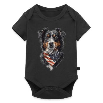 Australischer Schäferhund - Baby Premium Kurzarmbody - Schwarz - Vorne