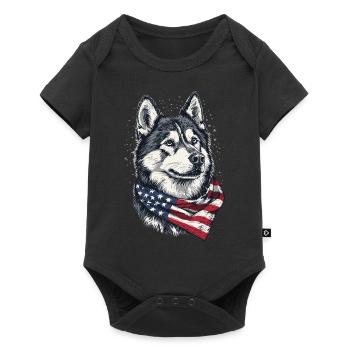 Alaskan Malamute - Baby Premium Kurzarmbody - Schwarz - Vorne