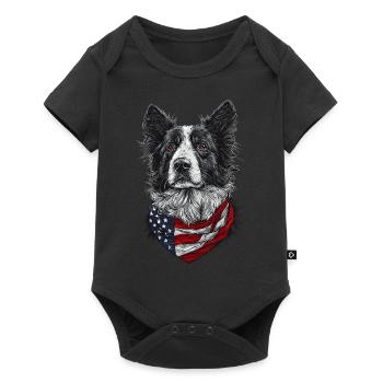Border Collie - Baby Premium Kurzarmbody - Schwarz - Vorne