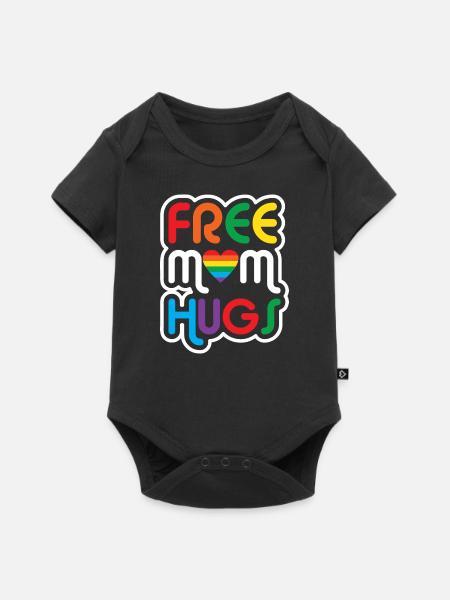 LGBT Free Hugs Rainbow Gay Lesbian Pride Holiday - Baby Premium short-sleeve bodysuit - black