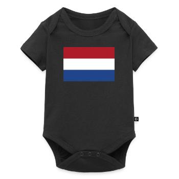 Pays-Bas Hollande Drapeau néerlandais Drapeau - Body à manches courtes Premium Bébé - noir - Devant