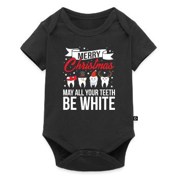 Dentiste Noël que toutes vos dents soient blanc cadeau - Body à manches courtes Premium Bébé - noir - Devant