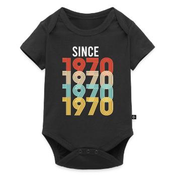 Vintage 1970 anniversaire année de naissance retro vintage - Body à manches courtes Premium Bébé - noir - Devant