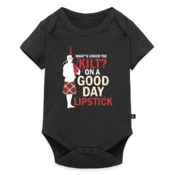 Ce qui est sous le rouge à lèvres Kilt Cornemuse écossaise - Body à manches courtes Premium Bébé - noir - Devant