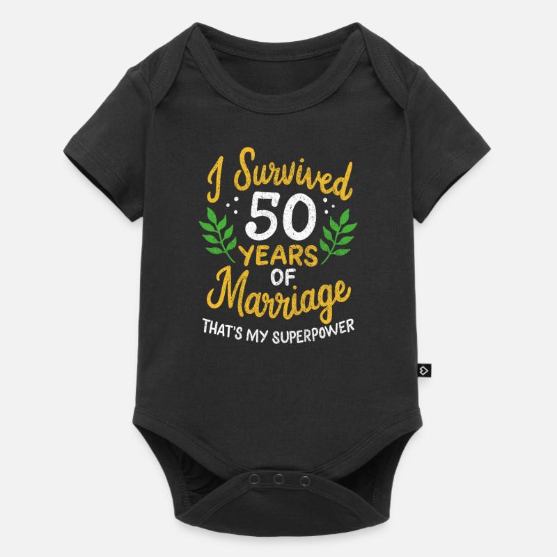 50e anniversaire de mariage a survécu à 50 ans - Body à manches courtes Premium Bébé - noir
