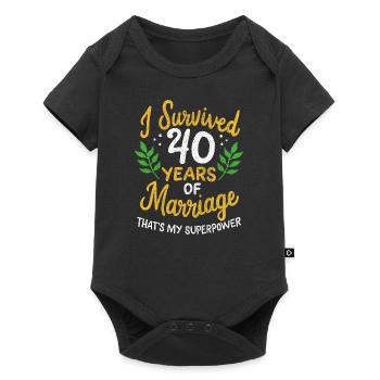 40e anniversaire de mariage a survécu 40 ans de - Body à manches courtes Premium Bébé - noir - Devant