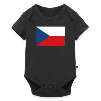 Tchéquie drapeau tchèque drapeau - Body à manches courtes Premium Bébé - noir - Devant