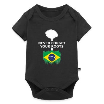 Brazil Roots Brasilien - Baby Premium Kurzarmbody - Schwarz - Vorne
