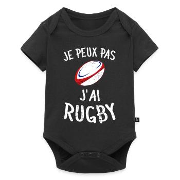 Je Peux Pas J'ai Rugby Joueur Maillot France Rugby - Baby Premium Kurzarmbody - Schwarz - Vorne