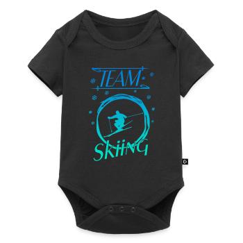 team skiing - Baby Premium Kurzarmbody - Schwarz - Vorne