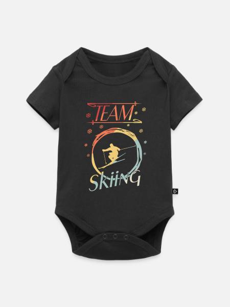 Skiing Ski - Baby Premium Kurzarmbody - Schwarz