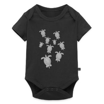 Schildkröten - Baby Premium Kurzarmbody - Schwarz - Vorne
