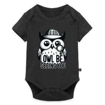 Hibou qui vous voit - Body à manches courtes Premium Bébé - noir - Devant