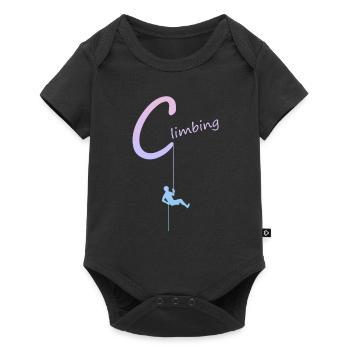 climbing, abseilen, klettern, kletterer - Baby Premium Kurzarmbody - Schwarz - Vorne