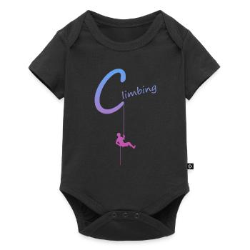climbing, abseilen, klettern, kletterer - Baby Premium Kurzarmbody - Schwarz - Vorne
