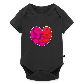 Wurm Würmchen Herz Liebe Valentinstag Fun Geschenk - Baby Premium Kurzarmbody - Schwarz - Vorne