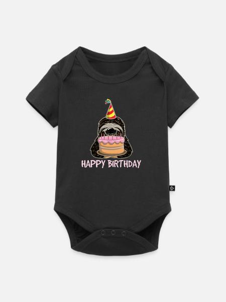 Sloth Sloth Pie Hat Birthday Trend Gift - Baby Premium short-sleeve bodysuit - black