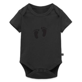 Feet foot footprint personalized gift - Baby Premium short-sleeve bodysuit - black - Front