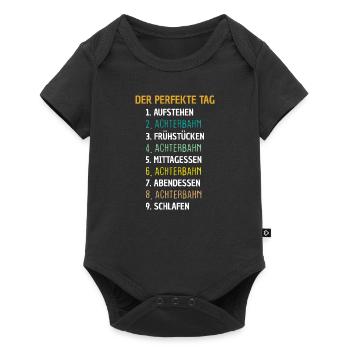 Achterbahn Freizeitpark Geschenk - Baby Premium Kurzarmbody - Schwarz - Vorne