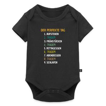 Traden Trader Crypto Aktien Geschenk - Baby Premium Kurzarmbody - Schwarz - Vorne