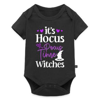 Balai d’Halloween sorcière - Body à manches courtes Premium Bébé - noir - Devant