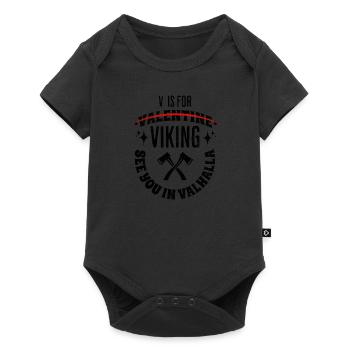Valentine's Day Viking Norse Gift - Baby Premium short-sleeve bodysuit - black - Front