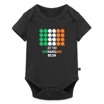 St Patrick's Day Ireland Flag Clover Gift - Baby Premium short-sleeve bodysuit - black - Front