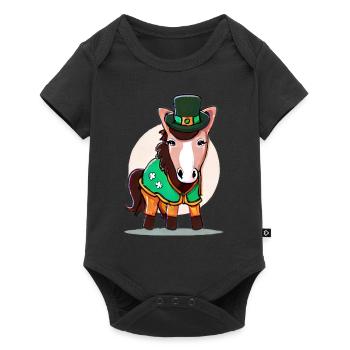 Cheval de la Saint-Patrick - Body à manches courtes Premium Bébé - noir - Devant